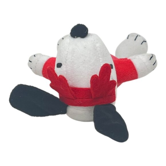 Peanuts Snoopy Santa Plush Dog Pet Squeaky Toy Antlers Red Santa Suit - Picture 3 of 7